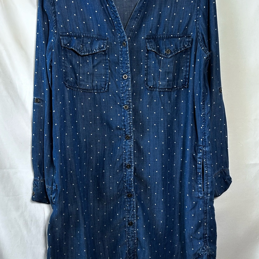 Philosophy Blue Long Sleeve V-Neck Dress